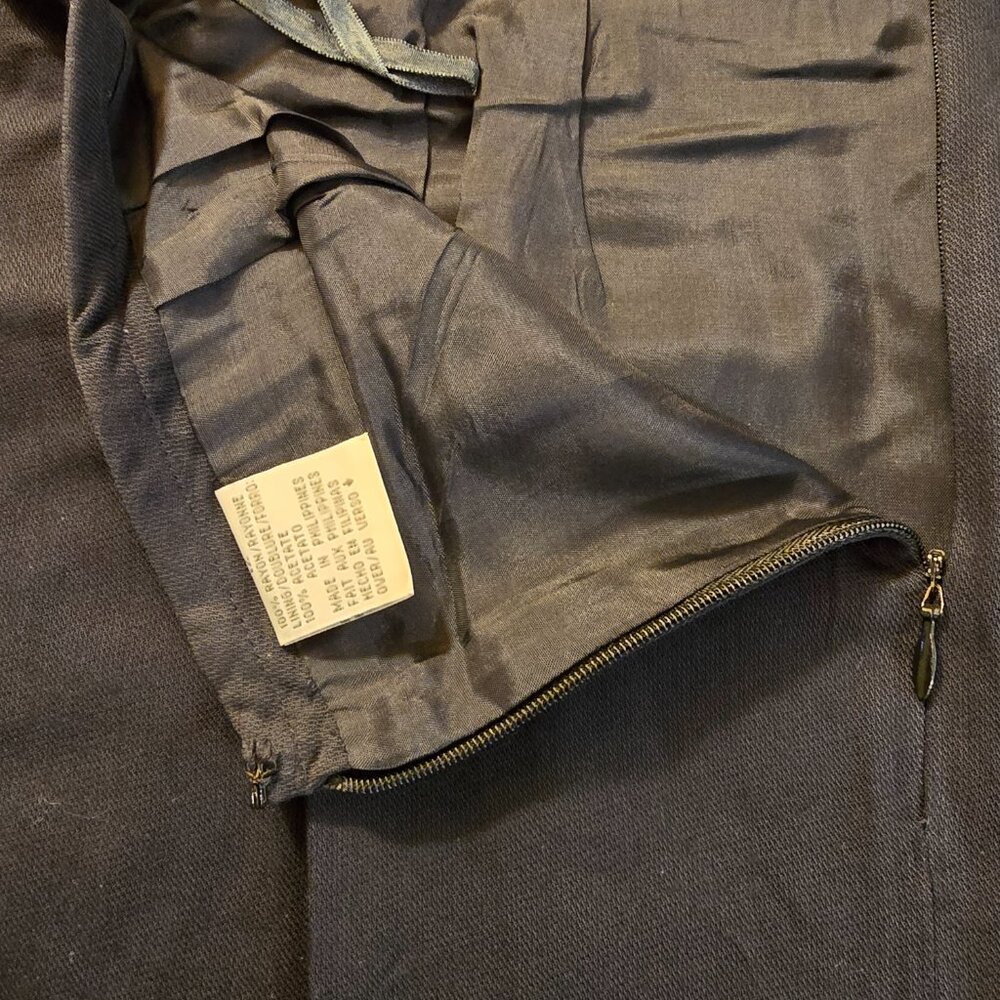 Skirt Navy Rayon Pockets Lined Liz Claiborne Collection size 12 1990s - Picture 5 of 12